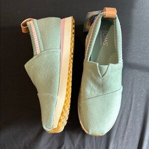 Toms Sage Green Sneakers Comfortable Slip-On Design